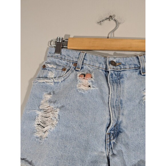 Levi's 550 Shorts Women 6 Vintage Distressed Cut Off Relaxed Denim Light Wash - Picture 3 of 7